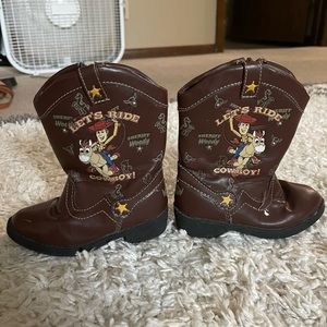 Kids Cowboy Boots Disney Toy Story Let's Ride Cowboy Brown Sheriff Woody Size 7